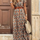 Solene | Romantic Floral Maxi with Side Slit