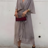 Monica | Flowing Chiffon V-Neck Dress