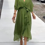Monica | Flowing Chiffon V-Neck Dress