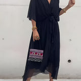 Monica | Flowing Chiffon V-Neck Dress