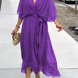 Monica | Flowing Chiffon V-Neck Dress