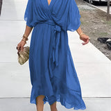 Monica | Flowing Chiffon V-Neck Dress