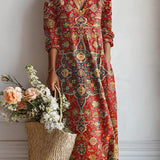 Béatrice | Robe longue imprimé persan