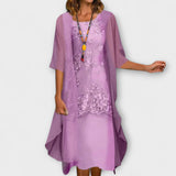 Danielle - Élégante robe en chiffon à deux pièces