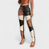 Calliope - Pantalon slim avec motif en blocs de couleur
