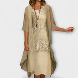 Danielle - Élégante robe en chiffon à deux pièces