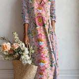 Hélène | Robe longue à fleurs aquarelle