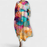 Corinne | Robe longue à imprimé artistique