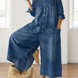Sylvie | Combinaison en denim délavé
