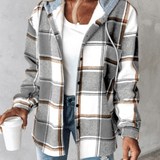 Estefanía | Checked Hoodie Blouse