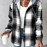 Estefanía | Checked Hoodie Blouse