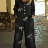 Combinaison en Jean Femme Motif Libellule